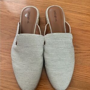 Indigo Women's Black and White Striped Mules